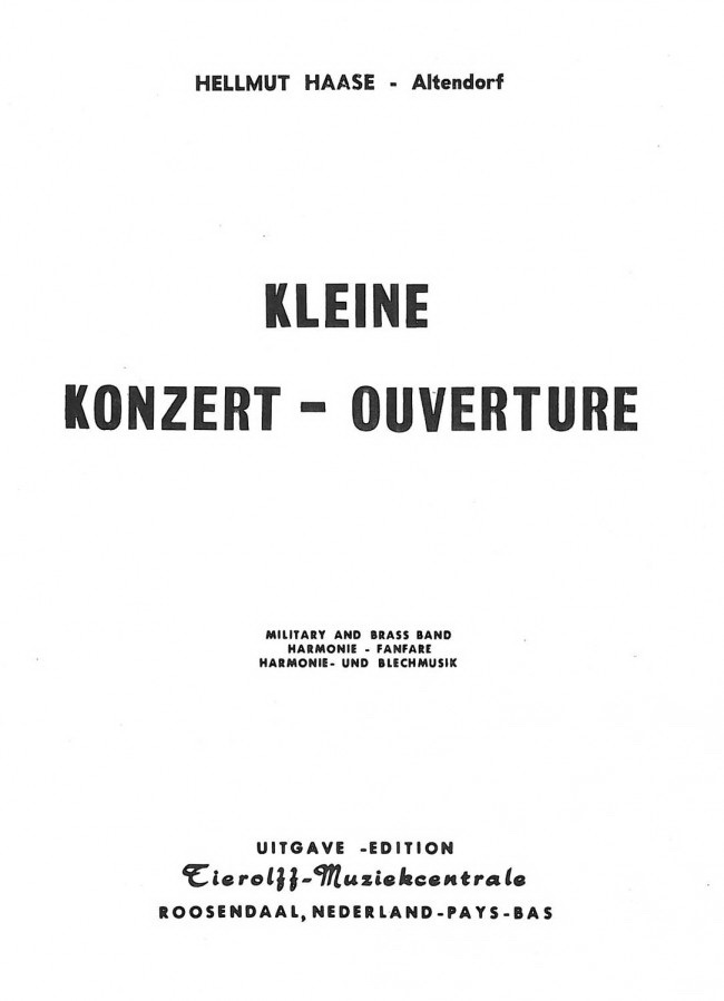 Hellmut Haase-Altendorf: Kleine Konzert – Ouverture
