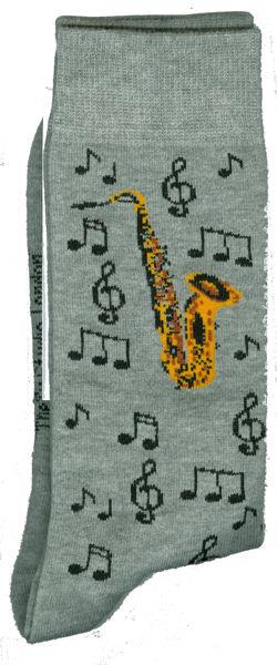 Heren Sokken Saxofoon Grijs (Size 6-11)