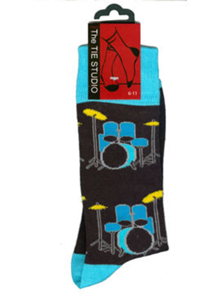 Heren Sokken Blauw & Geel Drumkit (Size 6-11)