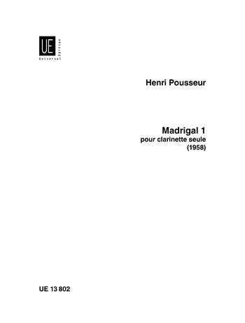 Henri Pousseur: Madrigal I