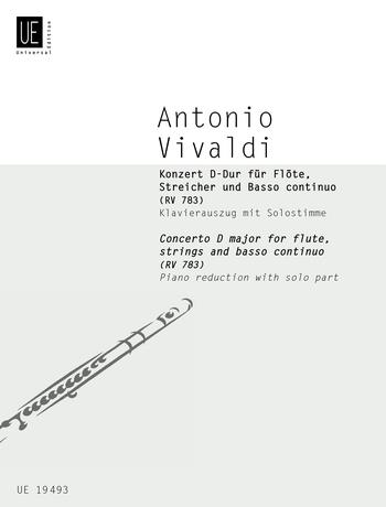 Antonio Vivaldi: Konzert D-Dur / Concerto D major RV 783(Fur Flöte, Streicher und Basso continuo / f