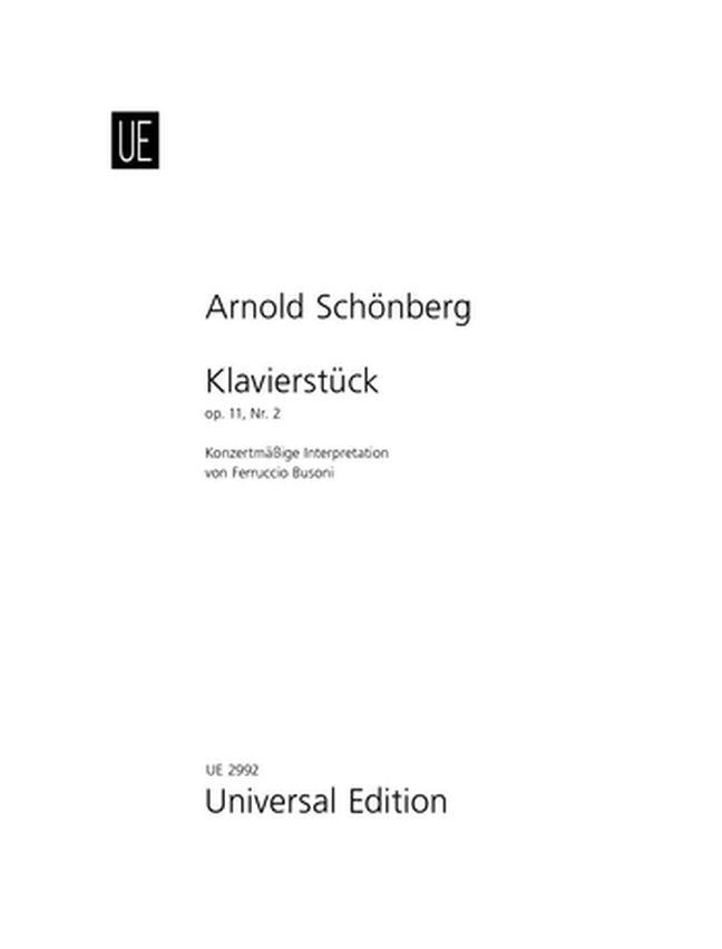 Arnold Schoenberg: Klavierstück op. 11/2
