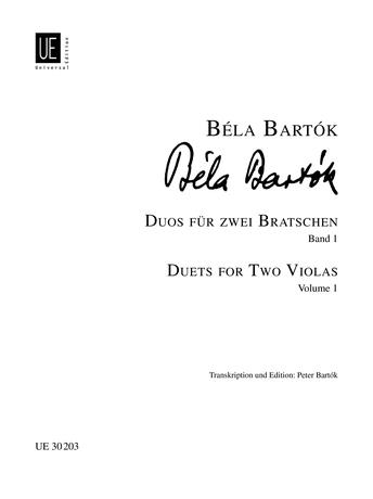 Bela Bartok: Duets for 2 Violas - Volume 1