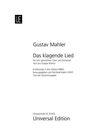 Gustav Mahler: Das klagende Lied - Erstfassung in drei Sätzen