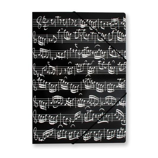 File with elastic band Sheet music black(for A4)