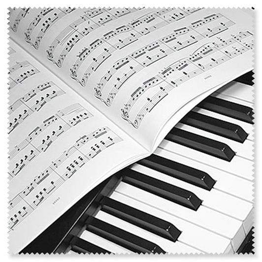 Glasses wipe Piano/Sheet music(18,5 cm x 18,5 cm, washable)