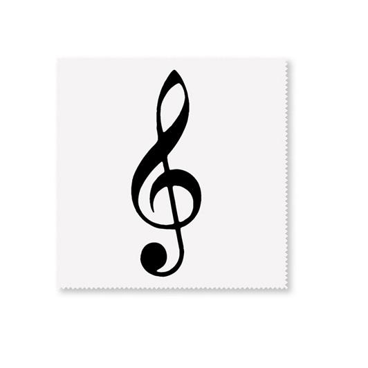 Glasses wipe G-clef white(18,5 cm x 18,5 cm, washable)