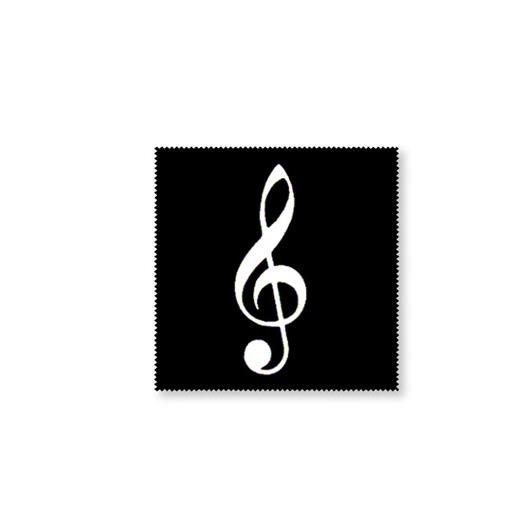 Glasses wipe G-clef black(18,5 cm x 18,5 cm, washable)