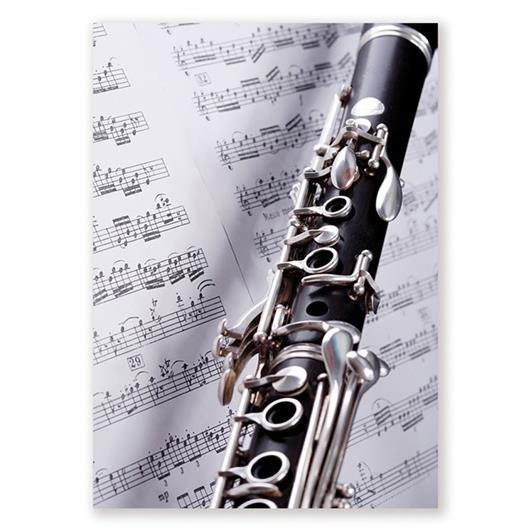 Ansichtkaart Clarinet/music (10 pcs)