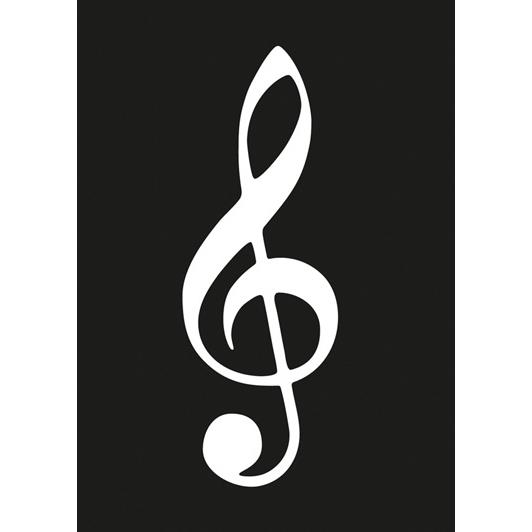 Ansichtkaart G-clef black (10 pcs)(A6)