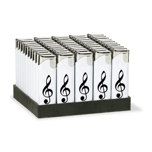 Display Lighters G-clef white (50 pcs)(display 10, 6 x 13 cm)