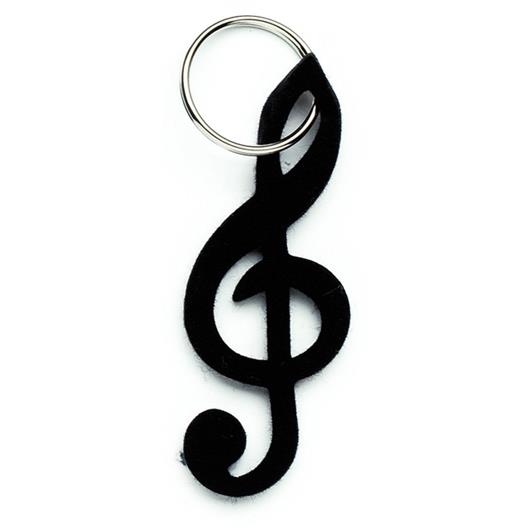 Keyring G-clef felt black(9,5 cm)
