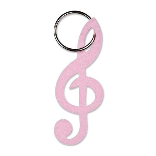 Keyring G-Clef felt pink(9,5 cm)