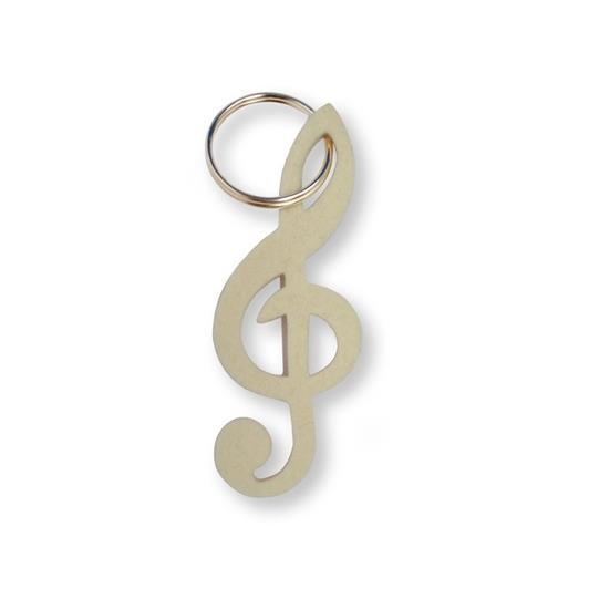 Keyring G-clef felt white