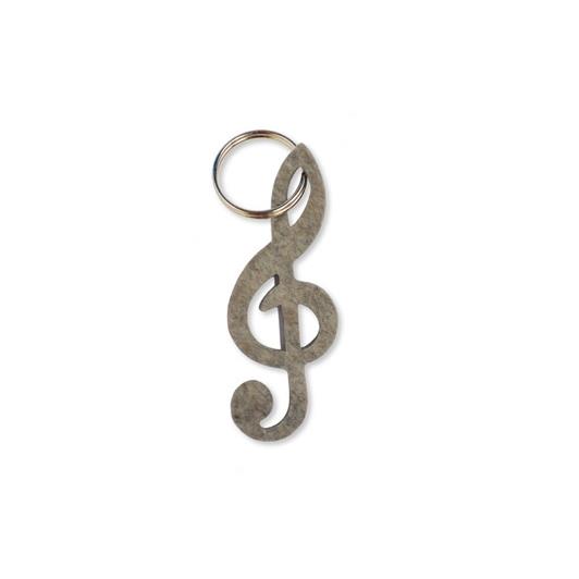 Keyring G-clef felt grey