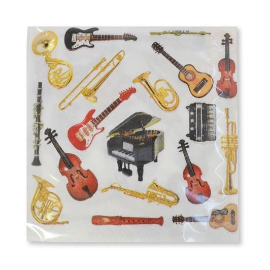Paper napkins Instruments 25x25cm