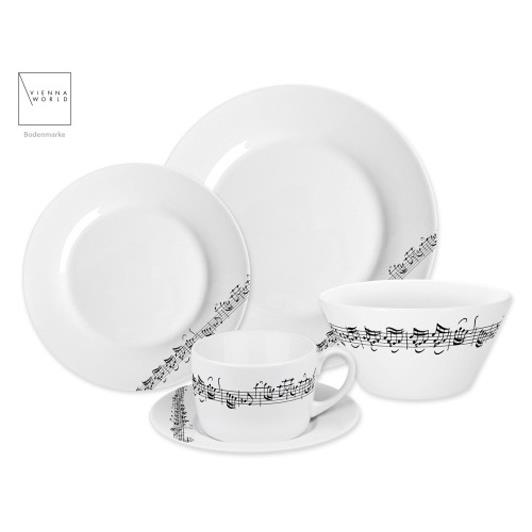 Dinner set Line of notes 5-part(small plate, big plate, cup, saucer, bowl)