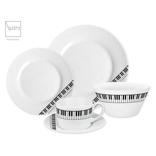 Dinner set Keyboard 5-part(small plate, big plate, cup, saucer, bowl)