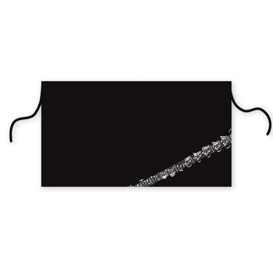 BBQ apron Line of notes(black, 88 x 70 cm)