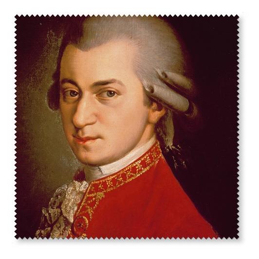 Glasses wipe Mozart Portrait(18,5 cm x 18,5 cm, washable)