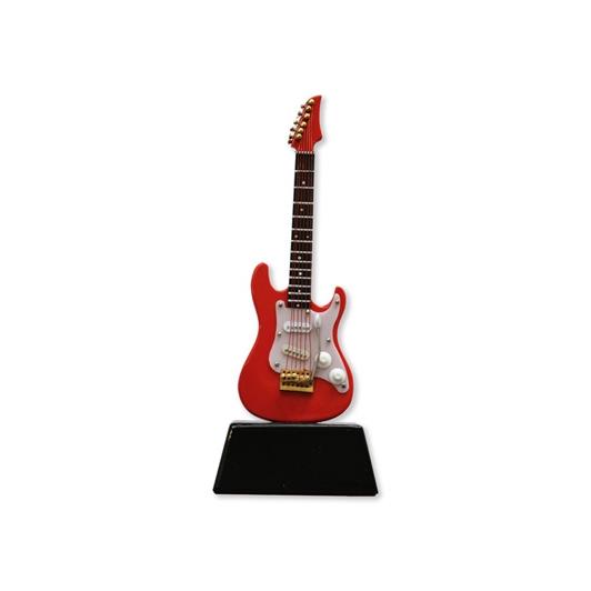 Miniature E-Guitar red on stand