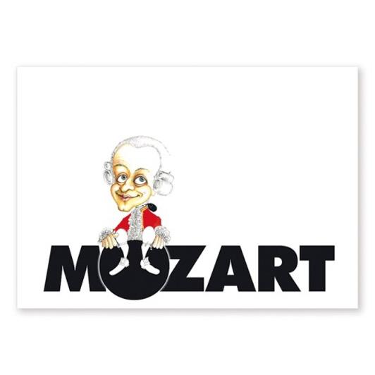 Ansichtkaart Mozart Caricature