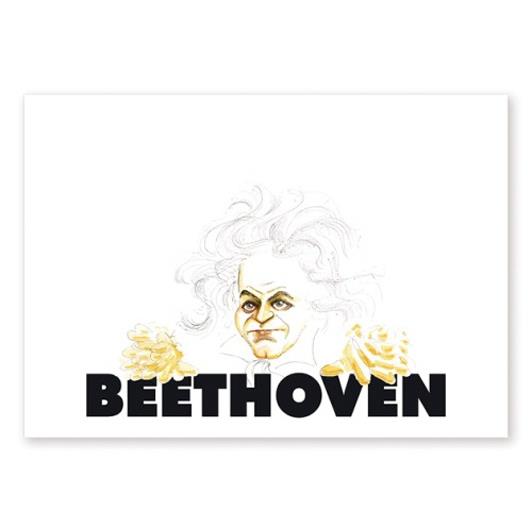 Ansichtkaart Beethoven Caricature