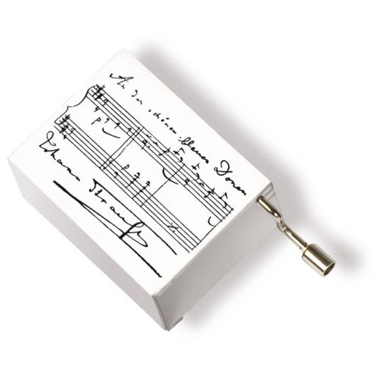 Music box Strauss white(5,7 x 4,5 x 3 cm)