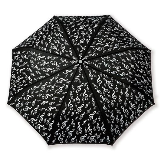 Mini umbrella G-clef black(black, Polyester, 21 cm, light (alu))