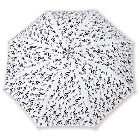 Mini umbrella G-clef white(white, Polyester, 21 cm, light (alu))