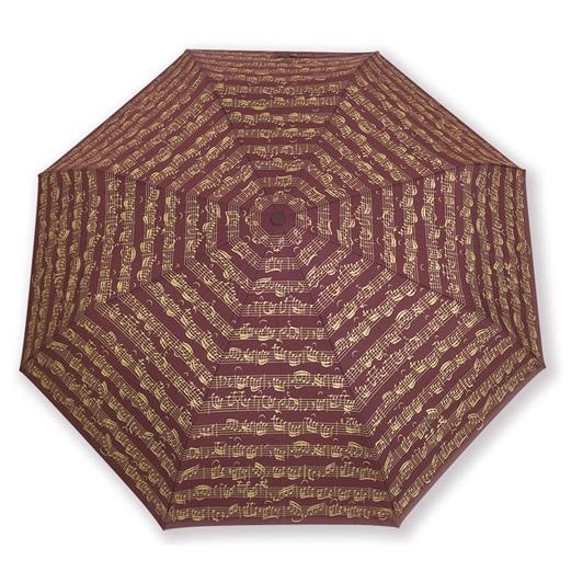Mini umbrella Sheet music bordeaux(Burgundy, Polyester, 21 cm, light (Alu))