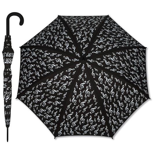 Paraplu: G-clef black(fabric: 100% polyester, 86 cm, diameter 103 cm)