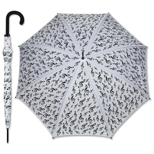 Paraplu G-clef white(fabric: 100% polyester, 86 cm, diameter 103 cm)