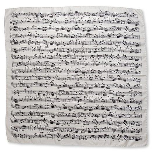 Silk scarf Sheet music chamois(chamois, 90 x 90 cm)