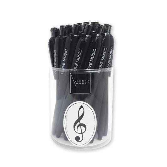 Ballpoint pen box I LOVE MUSIC (24 pcs)