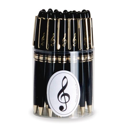 Ballpoint pen box G-clef black/gold (24 pcs)(Black/Gold (24 pieces per packing unit))