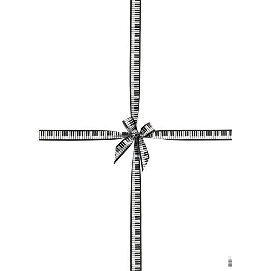 Wrapping paper Keyboard with ribbon(50 x 70 cm)