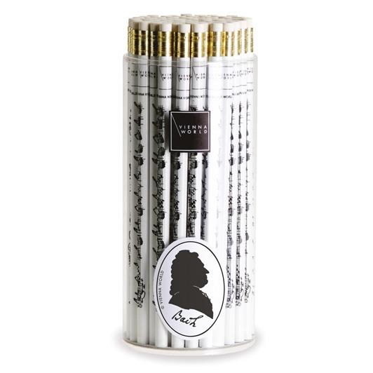 Potloden met Afbeelding Componist Bach wit (72 pcs)
