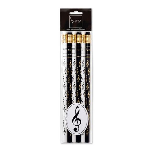 Potloden Set Afbeelding G-clef b/w (6 stuks)