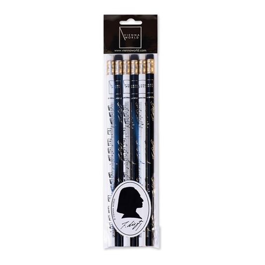 Pencil set Liszt (6 pcs)(black - white (6 pieces per packing unit))