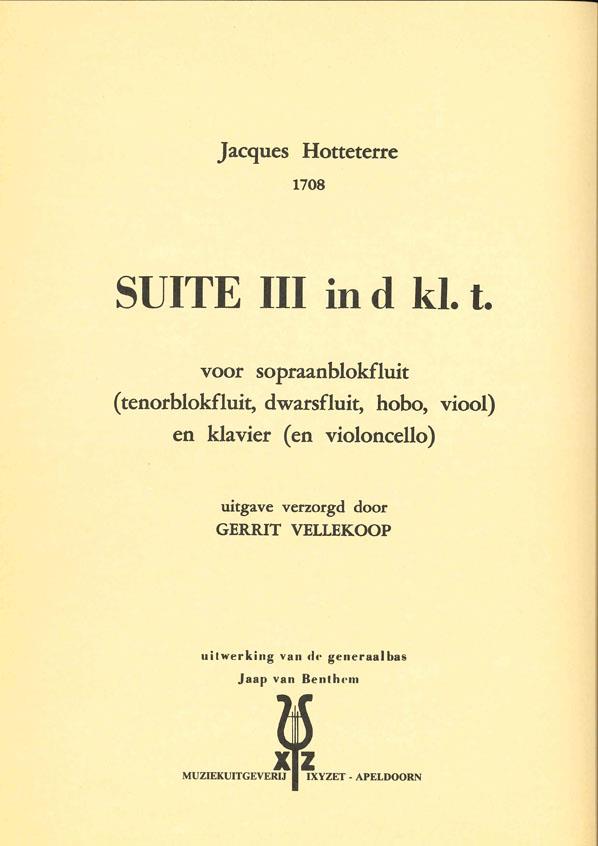 Jacques Hotterre: Suite 3 D