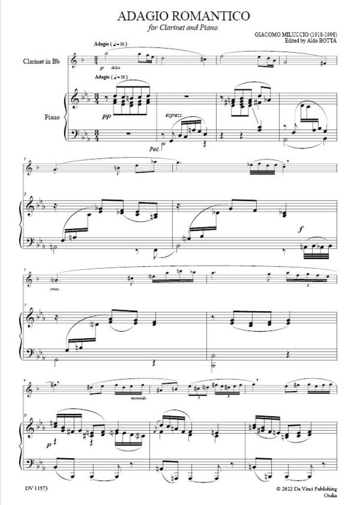 Adagio Romantico, for Clarinet and Piano