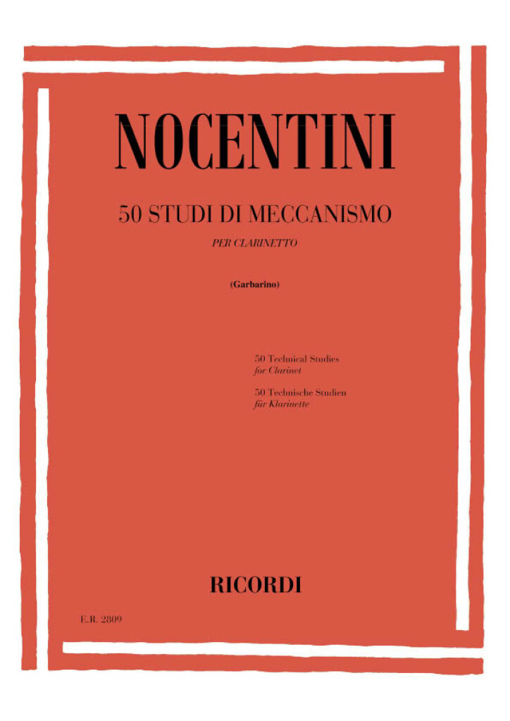 Nocentini: 50 Studi Di Meccanismo(Per Clarinetto)