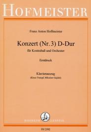Franz Anton Hoffmeister: Konzert Nr. 3 D-Dur für Double Bass und Orchester