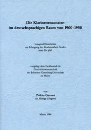 Die Klarinettensonaten im deutschsprachigen Raum(von 1900-1950, br.)