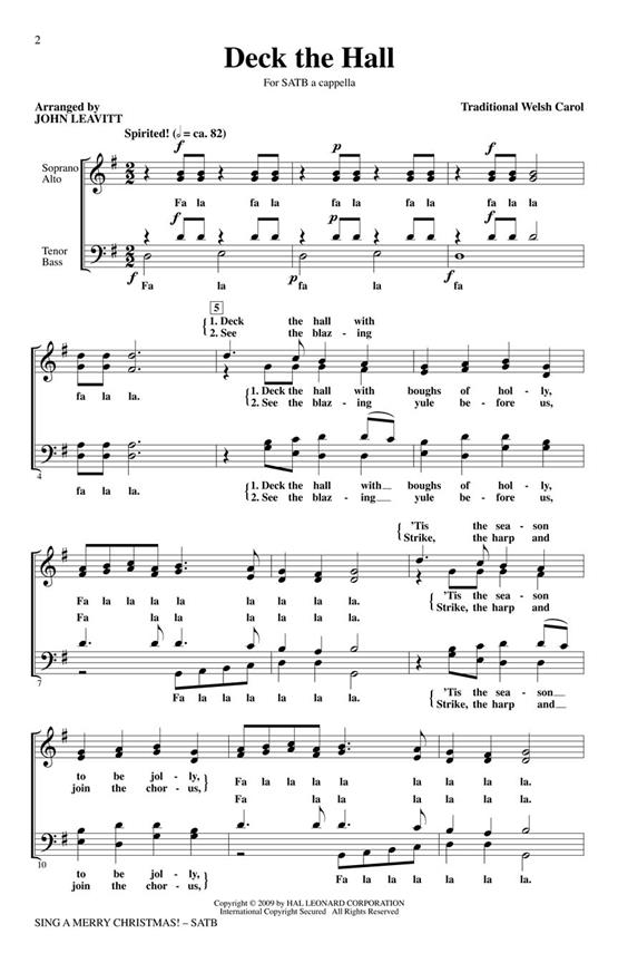 Sing a Merry Christmas!(A Cappella Arrangements fuer Mixed Choir)