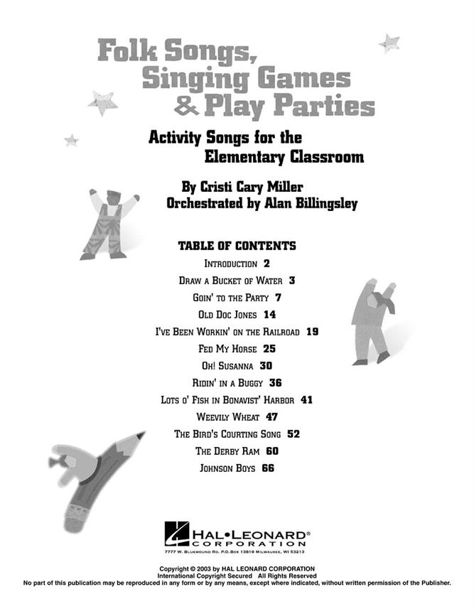 Folk Songs, Singing Games & Play Parties(Activity Songs For The Elementary Music Classroom)