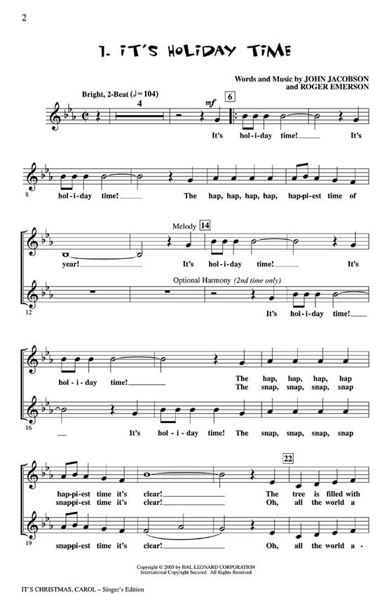 It's Christmas, Carol!(A Holiday Musical For Young Singers)