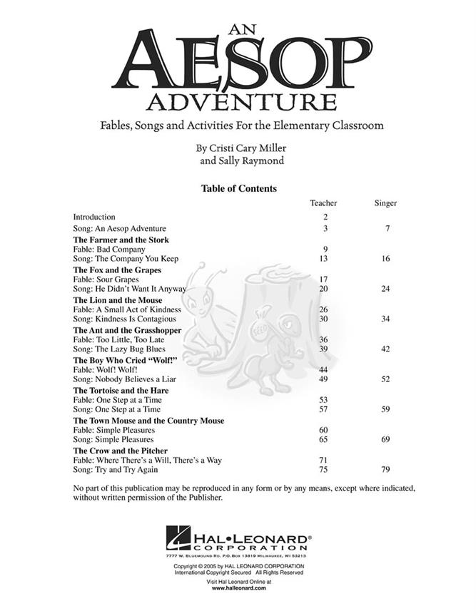 An Aesop Adventure(Fables, Songs and Activities)