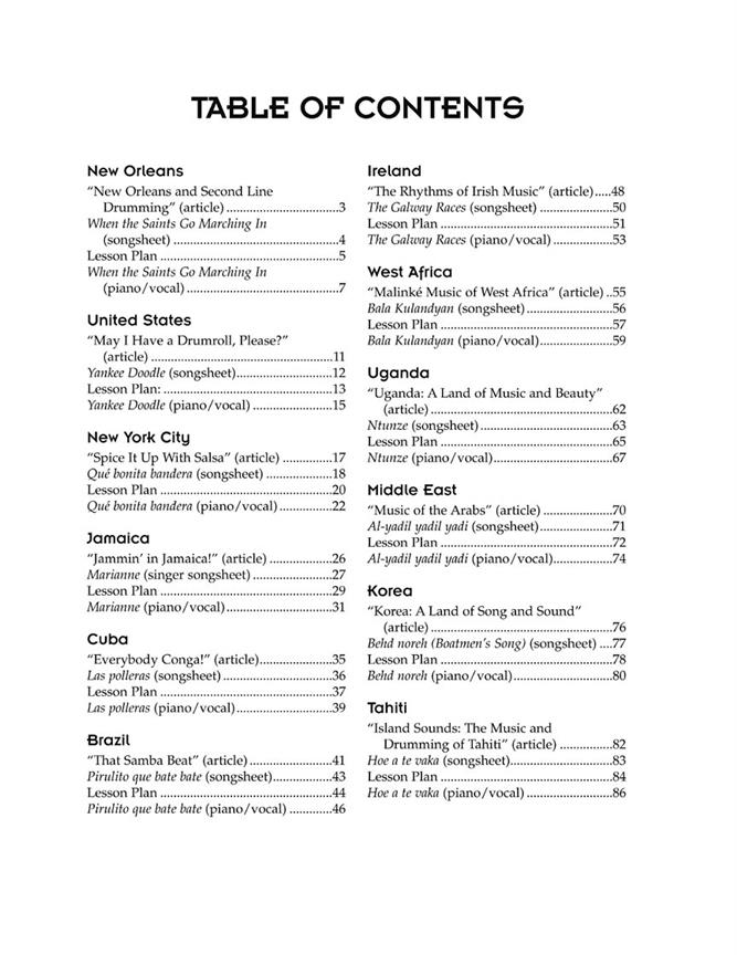 World Rhythms(Multicultural Resource of Songs and Ensembles)
